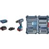 Bosch Professional Trapano a Percussione a Batteria GSB 18 V - 28 (incl. Batteria, Caricatore) + 35 pz. Set di punte MultiConstruction e bit avvitamento a doppia estremità