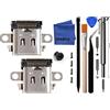 iParto Confezione da 2 porte di ricambio di tipo C per Nintendo Switch, porta di ricarica USB C, kit di riparazione per presa di ricarica NS Switch Power Charging Charger DC Jack Socket con strumenti