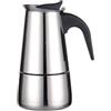 Jumplushion Caffettiera moka in acciaio inox, 2/4/6/9 tazze, compatibile con fornelli a induzione, valvola di sicurezza, manico resistente al calore (200 ml)