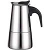 Jumplushion Caffettiera moka in acciaio inox, 2/4/6/9 tazze, compatibile con fornelli a induzione, valvola di sicurezza, manico resistente al calore (100 ml)