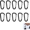 Kmuqshy 10 Pezzi Moschettoni Portachiavi in Lega di Alluminio a Forma D, Moschettone a Molla con Chiusura per Tende Zaino Borraccia Viaggio Escursionismo Trekking Pesca Campeggio Accessori Outdoor Multiuso