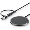 JSAUX Mag-Safe - Caricatore magnetico da 15 W, rapido, compatibile con caricabatterie MagSafe iPhone 15/15 Pro/15 Pro Max 14 Plus/iPhone 14 Pro Max/iPhone 13 Pro Max/13 Mini Airpods Pro Nero