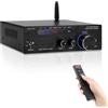 Romicta Amplificatore Audio Stereo Hi-Fi Digitale 200 W, Bluetooth 5.3, Dual TPA3116 Chip, Classe D Amp, Ingressi RCA/USB/Ottico/AUX, Ricevitore Stereo per Altoparlanti Passivi e Subwoofer attivo