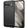 owlhold Cover per Google pixel 8 5G, Custodia Spazzolata e Fibra di Carbonio Morbido Silicone TPU Slim Fit Case, Antiurto, Antigraffio, Antiscivolo, Protezione Grado Militare, Nero