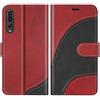 BoxTii Cover per Huawei P20 PRO, Custodia in PU Pelle Portafoglio per Huawei P20 PRO, Magnetica Cover a Libro con Slot per Schede, Rosso