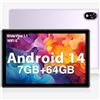 DOOGEE U9 Tablet 10 Pollici 7GB RAM + 64GB ROM, WiFi 6 Android 14, 10.1 1280 * 800 HD+ IPS, in Offerta Bluetooth 5.0/5060mAh/1TB TF/OTG/Tipo C/3.5mm Jack Cuffie
