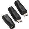 Greluma 3 Pz Adattatore di alimentazione USB C a DC, connettore maschio tipo C a DC femmina 5,5x2,1 mm, jack di ricarica per dispositivi di ricarica.