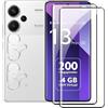 Effcotuo 2 Pezzi Pellicola Compatibile con Xiaomi Redmi Note 13 PRO Plus/PRO+ 5G Vetro Temperato 2 Pezzi Pellicola Fotocamera Durezza 9H Senza Bolle AntiGraffio Protettiva