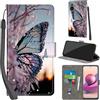 PHINIENLAND Cover per Xiaomi Redmi Note 10 4G custodia portafoglio Farfalla | 3 scomparti carte, 1 tasca banconote, Chiusura magnetica, Supporto, Pelle PU flip cover per Redmi Note 10 4G