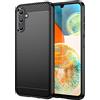 owlhold Cover per Samsung Galaxy A14 4G/5G, Custodia Spazzolata e Fibra di Carbonio Morbido Silicone TPU Slim Fit Case, Antiurto, Antigraffio, Antiscivolo, Protezione Grado Militare, Nero