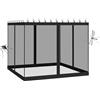 AMZCOM Tenda Zanzariera con Anelli per Gazebo, 4 Pareti Laterali Zanzariere da Esterno Giardino, Rete di protezione degli insetti con cerniera e ganci (Black, 305x365x220 cm)