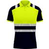 trending babz Polo da uomo ad alta visibilità da lavoro a maniche corte in 2 toni a contrasto di sicurezza da lavoro, Giallo Navy, XL