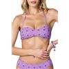 Goldenpoint Donna Costume da Bagno Sangallo Double - Parte Alta del Bikini - Fascia con Imbottitura Removibile e Spalline Removibili in Microfibra e Pizzo Tinta Unita Sangallo Taglia 2B Colore Viola
