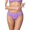 Goldenpoint Donna Costume da Bagno Sangallo Double - Parte Bassa del Bikini - Slip Fianco Medio in Microfibra Tinta Unita e Pizzo Sangallo Taglia S Colore Viola