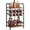 Dripex Portabottiglie con Piano da Tavolo, Portabottiglie in metallo, vintage, Scaffale per Bottiglie Autoportanti per Cucina, Bar, Sala da Pranzo (43 x 30 x 75 cm)