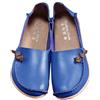 Generisch Scarpe da donna in pelle, moderne e mocassini, per donna, vintage, in morbida pelle, estive, antiscivolo, basse, casual, comode, da trekking, per il tempo libero, Blu, 41