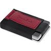 Jaimie Jacobs Nano Boy Mini Portafoglio Porta Carte di Credito sottile Mini Wallet Portafoglio piccolo dal design minimalista Porta tessere slim tascabile (Pelle Martellata Rosso)