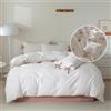 LifeTB Set di biancheria da letto con copripiumino e 2 federe con motivo floreale rosa, stile vintage, per ragazze, stile giardino con motivo floreale rosa, set di biancheria da letto in cotone con 2 federe