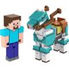 Mattel Minecraft Craft - Craft-a-Block confezione da 2 action figure e giocattoli per creare, esplorare e sopravvivere, design pixelati autentici, giocattolo per bambini 6+ Anni, HDV39
