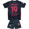 Boriverae Lamine Yamal Maglia da calcio per bambini n. 19, set completo da calcio Barca con maglietta, pantaloncini, calzini, parastinchi e accessori, maglietta Barcellona per allenamento e tempo libero, rosso