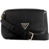 GUESS Meridian Flap Shoulder Bag, Borsa a Tracolla, Patta a Spalla Donna, Nero, Taglia Unica