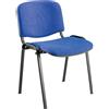 U.D. Sedia Madrid Blu in tessuto ignifugo - 4 gambe nera - braccioli opzionali