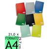Pigna Quaderno a quadretti A4 Monocromo colori assortiti (100 gr) - rigatura 10 mm - 36 fogli (conf. 10)