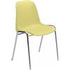U.D. Sedia ospite Elena con fusto cromato e seduta in PPL colore giallo - D10142