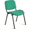 CKS Sedia Todo Verde in tessuto ignifugo - 4 gambe nera - braccioli opzionali