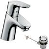 hansgrohe Focus Miscelatore monocomando lavabo 70 con tirante cromo, 31730000