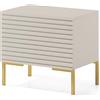 Selsey Lammelo - Comodino - con gambe dorate - taupe (grigio-beige)