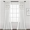 Lush Decor Tenda per finestra in lino con pompon bohémien (pannello singolo), 241,3 cm di lunghezza x 132,1 cm di larghezza, bianco sporco