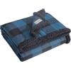 Eddie Bauer - Coperta reversibile in flanella sherpa, decorazione per la casa a quadri di bufalo per tutte le stagioni (blu/nero, copriletto)