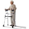 VEVOR Deambulatore Pieghevole 2 in 1 Ausilio per Mobilità con Ruote Anteriori, Braccioli Rimovibili, Altezza Regolabile con Ruote Solide da 127 mm Alluminio Leggero, per Anziani Disabili, 204,11 kg