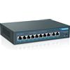 YuanLey 10 Port PoE Switch, 8 PoE+ Port 100Mbps, 2 Uplink Gigabit, 120W 802.3af/at, Funzione Estesa, Plug & Play Non Gestito Senza Ventola in Metallo