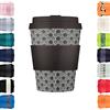 Ecoffee Cup 12oz 350ml Ecoffee Cup Riutilizzabile Eco-Friendly 100% a base vegetale tazza di caffè con coperchio e manica in silicone - Tazza da viaggio senza melamina, Fermis Paradox