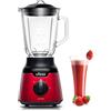Ufesa BS4100 Amber Red Frullatore da Tavolo Compatto, 900 W, Caraffa in Vetro da 0.8 L, 2 Velocità + Pulse, 4 Lame Inox, Chiusura Ermetica, Tritaghiaccio, Senza BPA, Inox Rosso, Esclusiva Amazon