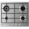 Candy Piano Cottura Gas 4 Fornelli da Incasso 60cm Acciaio Inox con Bruciatore Wok