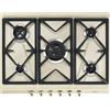 Smeg Piano cottura a gas 5 fuochi con wok da incasso 68.5 cm crema SRV876POGH