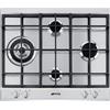 Smeg Piano cottura a gas 4 fornelli da incasso 60 cm acciaio inox wok SLR64SGH