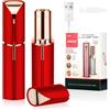 URAQT Epilatore Viso Donna, Depilatore Rasoio per Viso, USB Ricaricabile Rasoio Viso Donna, con LED e USB, Rasoio Elettrico Indolore per Viso, Labbra, Baffetti, La Zona Bikini(Rosso)