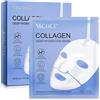 HUNELAER Maschera Collagene Viso, Maschere per il Viso di Biologico, Maschera per il Collagene Idratare la Pelle, Maschere Facciali per la Cura Della Pelle, Ridurre le Linee Sottili e le rughe