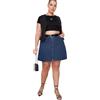 Trendyol Donna Mini A-Line Skater Tessuto Plus Size Gonna, Blu, XXL