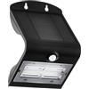 EGLO Lampada a muro LED per esterni Lamozzo, lampada solare per esterni con rilevatore di movimento, con sensore giorno e notte, plastica nera, illuminazione per esterni bianco neutro, IP54