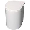 Emuca - Pattumiera per Porta di Mobile, Contenitore di Riciclaggio, Contenitore di 13 L con Coperchio di Apertura Automatica e fissagio a l'anta, Plastica, Bianca.
