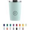 Cool Bottles - Tumbler - Bicchiere Termico in Acciaio Inossidabile - 330 ml - Pastel Sky - Tazza da Caffè - Coperchio Ermetico - Bevande Fredde 10 ore e Calde 5 ore - Finitura Antimacchia