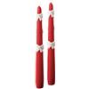 Cereria Di Giorgio - 2 Candele Coniche Rosse Decorate con Fiocchi Di Cera - Diametro 2.2 cm Altezza 25 cm - Durata 7 ore - Idea Regalo - Artigianale