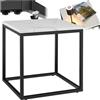 TecTake® tavolino salotto in marmo, base in metallo, tavolino da caffè, tavolo basso rotondo, tavolino basso in marmo moderno per salotto, soggiorno,metallo, design, tavolo da balcone - Bianco/Nero