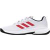 adidas Gamecourt 2.0 Tennis Shoes, Scarpe Uomo, Ftwr White/Lucid Red/Core Black, 40 2/3 EU