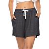 Vlazom Pantaloncini Donna Estivi Cotone Morbido Traspirante Tinta Unita Pantaloni di Pigiama Donna Corti per Dormire Casa,S,A-Grigio Scuro